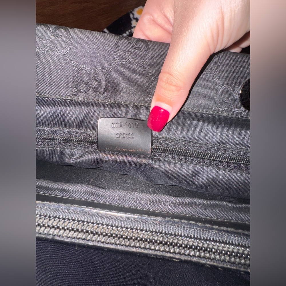 Gucci Black Logo Hand Bag With Bamboo Handles - Picture 8 of 10